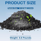 Timgle Bulk Water Air Filter Activated Charcoal Coconut Hull Granular Activated Carbon 10-18 Mesh Water Distiller Charcoal Filters Media for Filtration(6.6 Lbs)