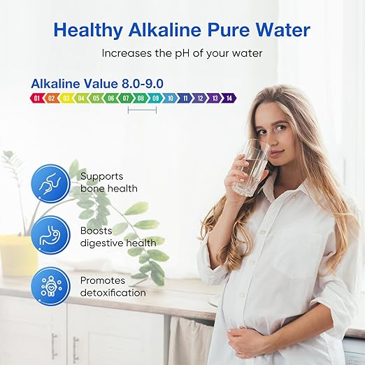 Purewell 2.25G Gravity Water Filter System with Water Level Window, 7-Stage 0.01μm Ultra-Filtration Countertop System with 4 Filters and Stand, Reduce Fluoride & Chlorine, Up to pH 9, PW-KS-FT