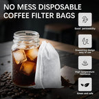 300Pcs Tea Filter Bags, Disposable Tea Filter Bags for Loose Leaf Tea from Safe Natural Materials, Empty Tea Bags Suitable for Loose-Leaf Tea, Spices, Herbs, Bring Tea Spoon (3.54 x 2.75 inch)