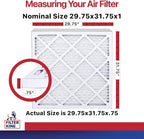 Filter King 29.75x31.75x1a Air Filter | 4-PACK | MERV 11 HVAC Pleated A/C Furnace Filters | MADE IN USA | Actual Size: 29.75 x 31.75 x .75"