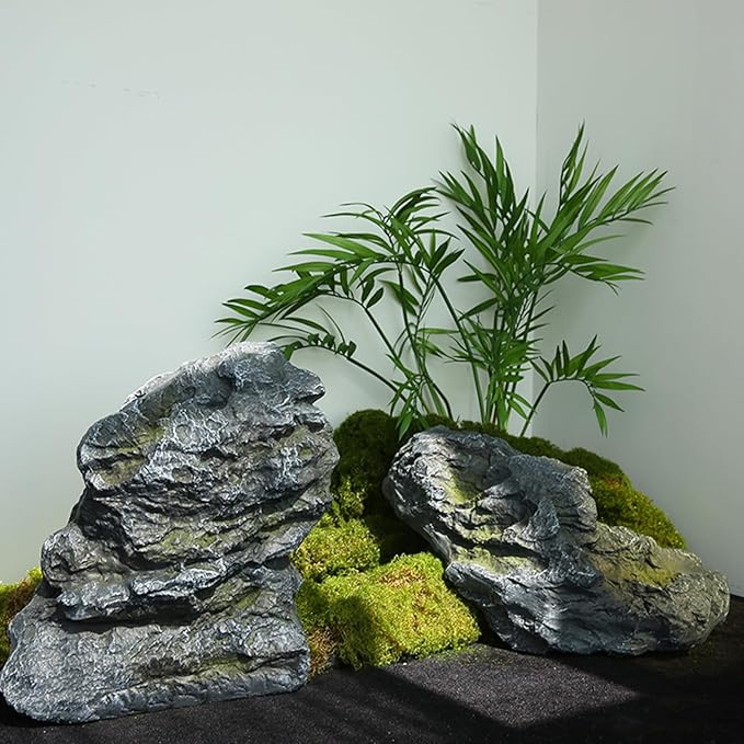 Outdoor Fake Rock Cover Realistic Lightweight Fiberglass Artificial Landscape Boulder Enclosure Protection Dome for Well Pump Septic Tank Electrical Boxes R