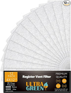 4 x 12 Inch Air Vent Filter for Home Ceiling Thin, ULTRA GREEN Floor Filters Replacement for Register Work in Indoor Home Air Purifier, Air Conditioner 4" x 12" 12-Pack (White)