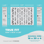 16x20x4 Air Filter Replacement MERV 11, FC100A1003 Pleated HVAC AC Furnace Filters with Wholesalehome Cleaning Cloth, 2-Pack (Actual Size: 15.94 x 19.75 x 4.38 Inches)
