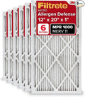 Filtrete 12x20x1 AC Furnace Air Filter, MERV 11, MPR 1000, Micro Allergen Defense, 3-Month Pleated 1-Inch Electrostatic Air Cleaning Filter, 6 Pack (Actual Size 11.81x19.81x0.81 in)
