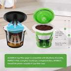 Aussen Disposable Coffee Paper Filters Replacement Kerig Filter Fit All Keurig Single Serve Filter Brands Compatible with Reusable Single Serve Pods Keurig Coffee Maker (White with Lid, 300pcs)