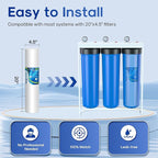 ICEPURE 5 Micron 20" x 4.5" Whole House Sediment Water Filter, 20 Inch Water Filter Replacement Cartridge Compatible with FPMB5-20, SP-DD-5005-20BB, FP25B, AP810-2, 155358-43, SDC-45-2005, 4 PACK