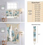 Spring Flowers Bathroom Curtains 63 Inch Length, Window Curtains Tab Top, Vintage Rustic Tulips Floral Butterfly Khaki Light Filtering Window Treatments Drapes 52"x63" 2 Panel