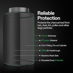 VIVOSUN 4 Inch Prefilter for 4" Carbon Filter, Black, 9.84" Long