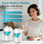ICEPURE Alkaline RWF0600A-AL Refrigerator Water Filter Replacement for GE MWF, MWFA, MWFINT, MWFP, GWF, 46-9991, Kenmore® 9991, WFC1201, GSE25GSHECSS, GSH25JSDDSS, GSHS6LGBBHSS, Enhances PH, 4Pack