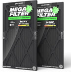 PuroAir MegaFilter - 14x25x1 Air Filter MERV 13 Activated CarbonTech Defense - Heavy Duty 3 Layer Furnace Filters Allergens, Pollen, Dust, Pet Dander, Smoke, Odors - HVAC Air Filter 14x25x1 (2-Pack)