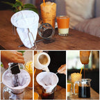 Coffee Sock Strainer Traditional Thai Brewing Coffee Filter for Rich Coffee and Tea 3 inch