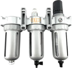 3/8" NPT MID FLOW Filter Regulator Coalescing Desiccant Dryer System For Compressed Air Lines, Poly Bowls, Great For Paint Spray And Plasma Cutter (AUTO DRAIN)
