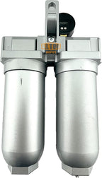 3/4" NPT SUPER DUTY Industrial Grade 2 Stages Coalescing Filter Desiccant Dryer System For Compressed Air Lines, Metal Bowls, Great For Paint Spray And Plasma Cutter