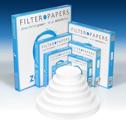 Qualitative Filter Paper 9 cm Lab Filter Paper for Chemistry, Standard Qualitative Grade 1-Medium Flow 90mm(100 Discs)