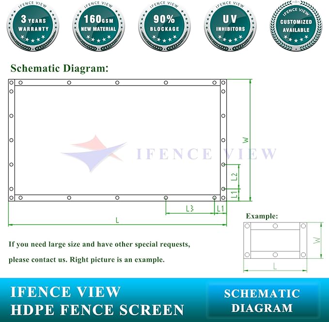 Ifenceview 6'x3' to 6'x50' Brown Shade Cloth/Fence Privacy Screen Fabric Mesh Net for Construction Site, Yard, Driveway, Garden, Railing, Canopy, Awning 160 GSM UV Protection (6' x 46')