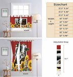 Cows Sunflowers Living Room Curtains 96 Inch Length, Window Curtains Tab Top, Spring Botanical Floral Bees Red Barn Light Filtering Window Treatments Drapes 52"x96" 2 Panel