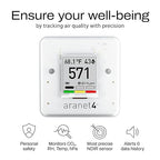 SAF Aranet4 Home: Wireless Indoor Air Quality Monitor for Office or School (CO2, Temperature, Humidity and More) Portable, Battery Powered, E-Ink Screen, App for Configuration & Data History