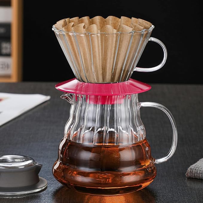 2-5 Cup Coffee Filters, Pack of 100 Unbleached Coffee Filters 5 Cup, Thicken Natural Coffee Filter Basket for Commercial, Home Coffee Maker, Pour Over Coffee Kit (Brown, W02)