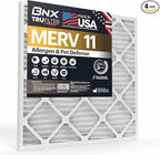 BNX TruFilter 12x30x1 Air Filter MERV 11 (4-Pack) - MADE IN USA - Allergen Defense Electrostatic Pleated Air Conditioner HVAC AC Furnace Filters for Allergies, Dust, Pet, Smoke, Allergy MPR 1200 FPR 7