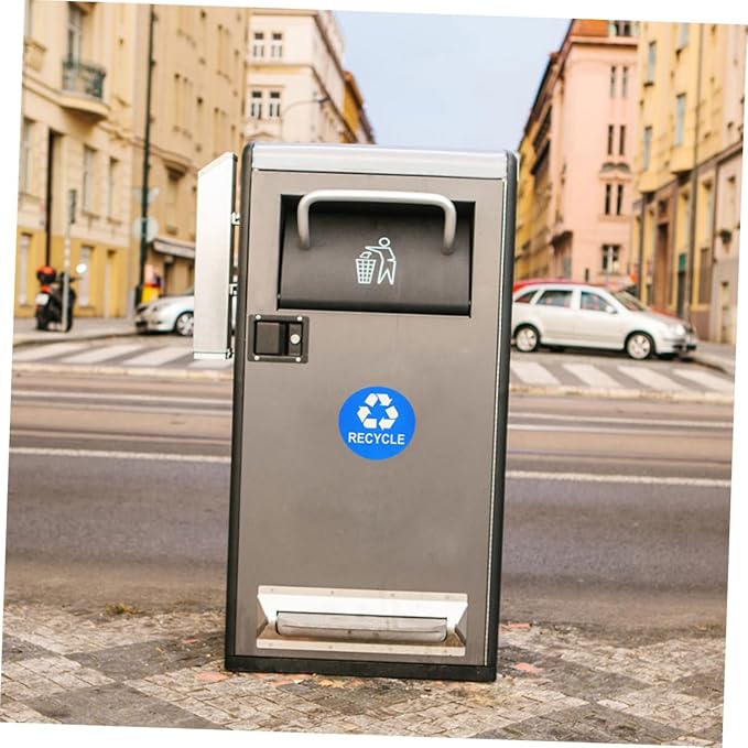 TEHAUX 8pcs Garbage Bin Sticker Waste Sorting Recycling Labels PVC Trash Can Classification Stickers for Home