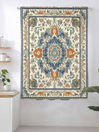 Sheer Curtains 63 Inch Length, Southwest Farmhouse Semi Sheer Curtains Light Filtering Window Treatment, Orange Blue Desert Bohemian Privacy Voile Drapes for Living Room Bedroom 52x63 Inch