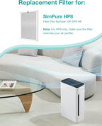 SimPure HP8 Original HEPA Replacement Filter Compatible with HP8 Air Purifier, SP-HP8-RF (NOT for Other SimPure Air Purifiers)