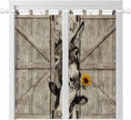 Funny Farm Animals Living Room Curtains 84 Inch Length, Window Curtains Tab Top, Vintage Barn Brown Sunflowers Light Filtering Window Treatments Drapes 42"x84" 2 Panel