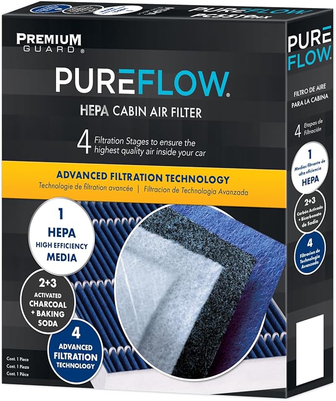 PureFlow HEPA Cabin Air Filter PC99605HX | Fits 2019-2023 Hyundai Kona Electric, 2020-2022 Ioniq