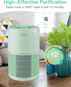 2 Pack Air Purifier for Home Bedroom with H13 True HEPA Filter for Smoke, Smokers, Dust, Odors, Pollen, Pet Dander | Quiet 99.9% Removal to 0.1 Microns | Green Available for California