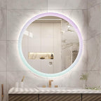 Round LED Bathroom Mirror, Wall Mounted Mirror with Demister Pad 3 Dimmable Color, Backlit Makeup Mirror, for Bathroom, Vanity, Bedroom(60cm/23.6in)
