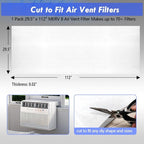 MERV 8 Filter Material, 23 Ft² Cut to Fit Air Filters Electrostatic Media for Stops Dust and Pet Dander With Adhesive Hook Tape for Home Ceiling AC HVAC Furnace Vents