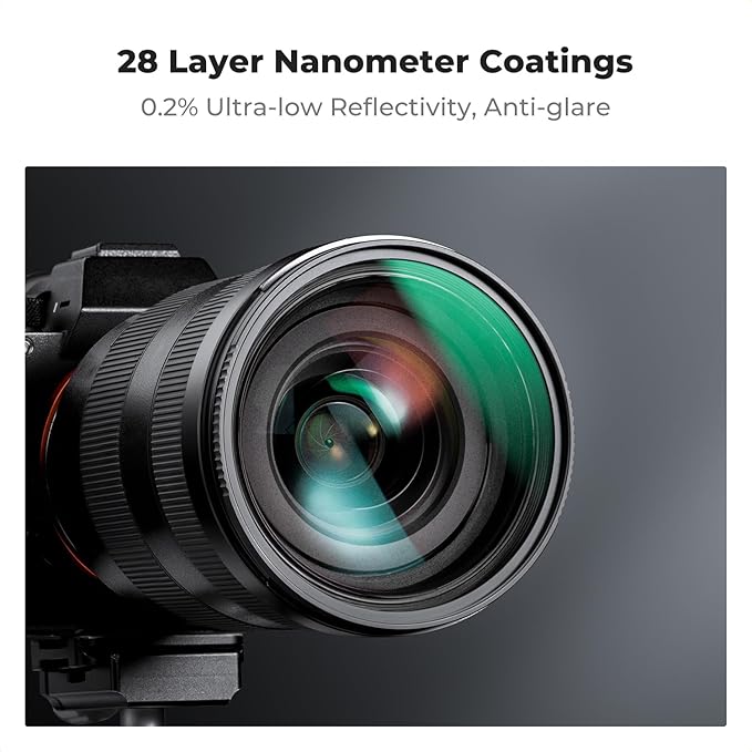 K&F CONCEPT 58mm Black Diffusion 1/4 & 1/8 Lens Filter Kit (2 Pcs), Mist Cinematic Effect Filter for Vlog/Video/Portrait Image with 28 Multi-Layer Coated