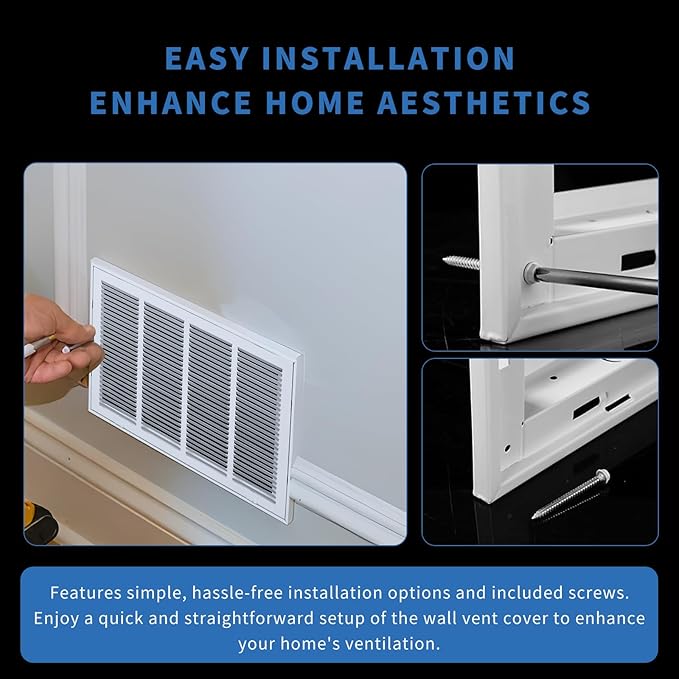 24x20 Return Air Grille [Duct Opening Size],Return Air Vent Cover for Wall Or Ceiling,Steel Return Air Filter Grilles Removable Face/Door for 1 Inch Filters (24"W x 20"H [Duct Opening])