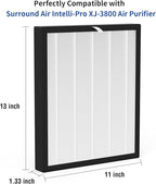 2 Pack XJ-3800 Replacement Filter Compatible with Surround Air Intelli-Pro/Air Shield/Newport 9000/XJ-3800 Series Purifier