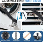 Dryer Vent Cleaner Kit - Universal Vacuum Hose Attachment & Lint Brush, Effectively Clean Clogged Dryer Ducts, Fit Most Vacuums for Dryer, Refrigerator Coils & Behind Appliances (Black)