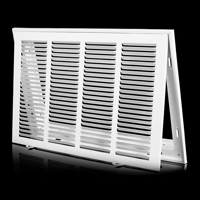 20x12 Return Air Grille [Duct Opening Size],Return Air Vent Cover for Wall Or Ceiling,Steel Return Air Filter Grilles Removable Face/Door for 1 Inch Filters (20"W x 12"H [Duct Opening])