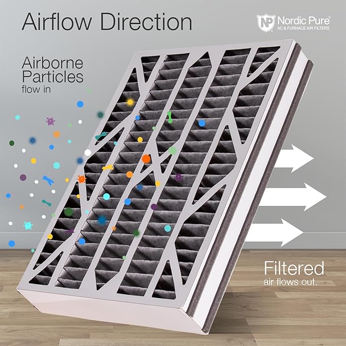 Nordic Pure Air Bear Cub 16x25x3 (Actual Size: 15 13/16 x 24 5/16 x 3) Air Filter Replacement MERV 13 Plus Carbon 3 Pack