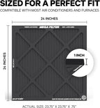 PuroAir MegaFilter - 24x24x1 Air Filter MERV 13 Activated CarbonTech Defense - Heavy Duty 3 Layer Furnace Filters Allergens, Pollen, Dust, Pet Dander, Smoke, Odors - HVAC Air Filter 24x24x1 (2-Pack)
