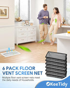 Floor Vent Screen Net, 4" x 12" Air Vent Screen Filter Mesh Catches Toys Snacks Pet Hair and Pet Food, Keeps Bugs Out for Home, 6 Pack