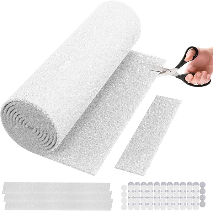 20" x 90" Air Vent Filters, with 48Pcs Adhesive Hook Tape, Cut to Size Air Filter Material HVAC Furnace Filters Kit MERV 8 Triple Vent Filter for Home Floor Register, Ceiling, Grilles