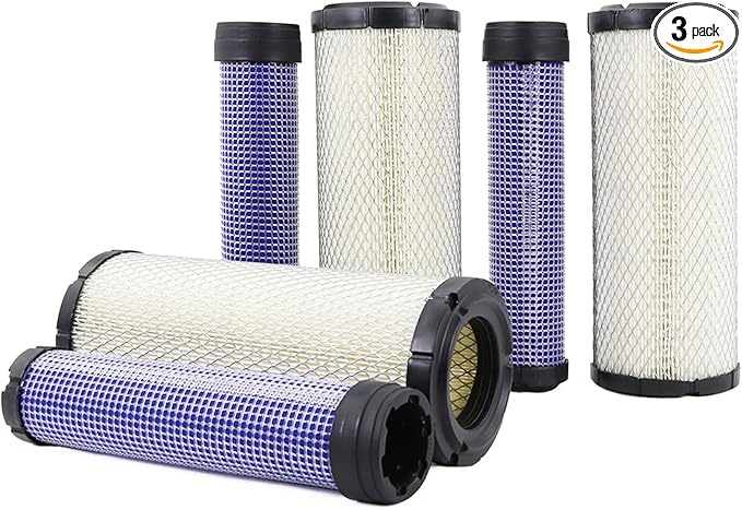 Kefly Inner & Outer Air Filter 11013-7044 11013-7045 Replaces Kawasaki 11013-7019, 11013-7020, Kohler 25 083 01, 25 083 04, Kubota TA040-93220, TA040-93230, John Deere M131802 M131803 (3 pcs)