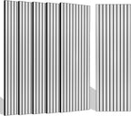 BUBOS 10 Pack Large Acoustic Panels, 48"X 12"X 0.4" Sound Proof Panels for Walls,Decorative Self-Adhesive Acoustical Wall Panels,3D Slat Sound Panels for Home Office Studio (White 01)