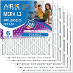 AIRX FILTERS WICKED CLEAN AIR. 20x30x2 Air Filter MERV 13 Electrostatic Pleated Air Conditioner Filter 6 Pack HVAC AC Furnace Filters