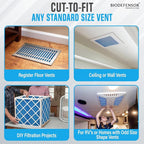 Biodefensor 20"x90" Air Vent Filters, Made in USA, MERV 6 High-Airflow, Cut to Size Material for Home Floor, Grilles, Ceiling, Wall HVAC Furnace Vents, Includes Adhesive Hook Tape, Prep Pad
