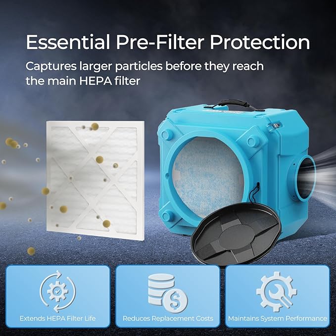 Vilaso 5 Pack MERV 10 Replacement Pre-Filter Compatible with AlorAir CleanShield HEPA 550 & Abestorm HEPA 550 Air Scrubber, 13.7" x 14.8" x 0.8", Extends HEPA Filter Life
