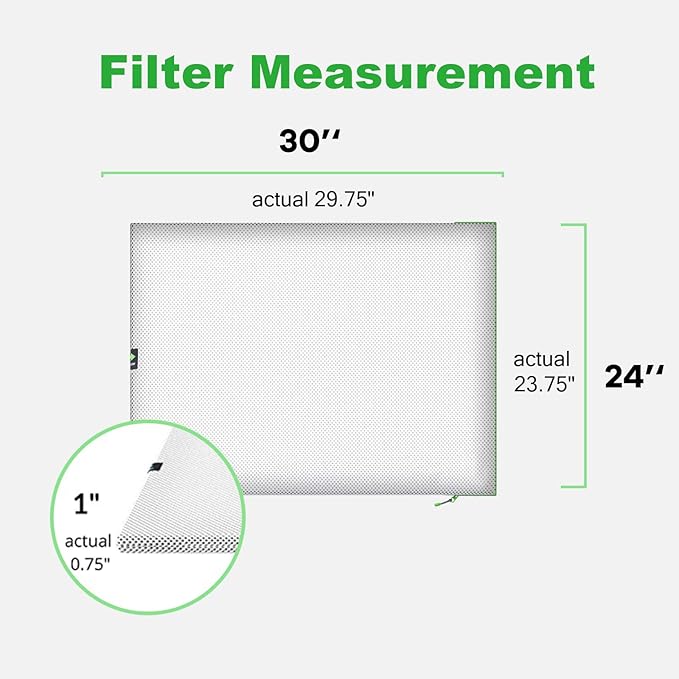 Reair 24x30x1 Air filter, Washable and Reusable Air Filter 24x30x1 for AC HVAC Furnace, MERV 8 Air Filters Machine Washable & Dryer Friendly, AC Furnace Air Filter