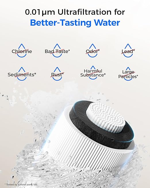 Waterdrop 15UB-UF 0.01 μm Ultra Filtration Under Sink Water Filter System, Reduces Lead, Chlorine, Bad Taste & Odor, 2 Years, with Dedicated Brushed Nickel Faucet, USA Tech