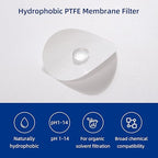 100 Pieces/Pack PTFE Disc Membrane Filters Hydrophobic 47mm Diameter 0.22µm Pore Size