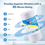 PUREPLUS 25 Micron 10 x 4.5 Whole House String Wound Sediment Filter for Well Water, Replacement Cartridge for 84637, WPX5BB97P, PC10, CW5-BBS, 355215-45, WP10BB97P, WP5BB97P, 4Pack