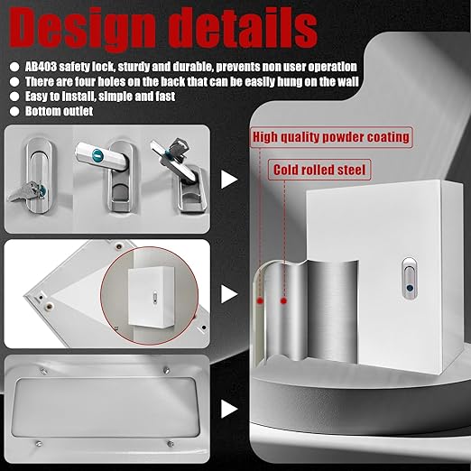 Electrical Box 16 x 12 x 6 Inch Indoor Outdoor Electrical Enclosure Box Steel Junction Box Wall Mounted Universal Electrical Project Box with Safety Locks and Mounting Plates